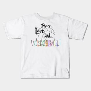 Peace, Love, and Volleyball Kids T-Shirt